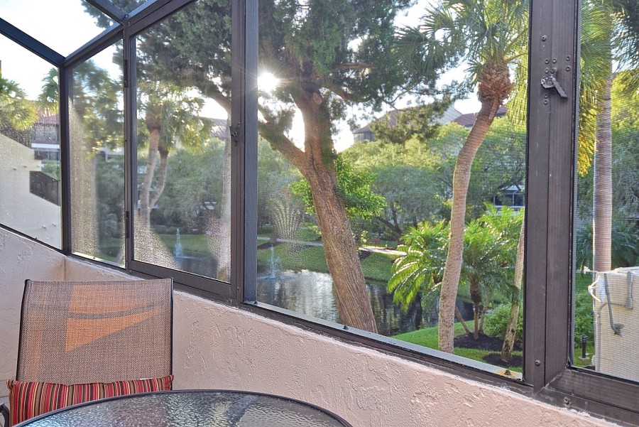 View of the fountain from the lanai