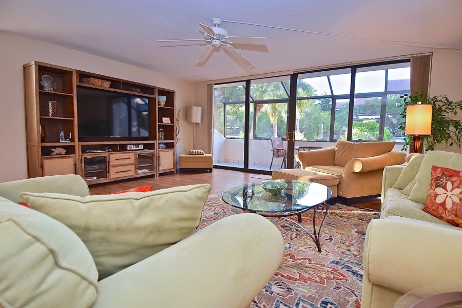 Large flat screen TV in the living room