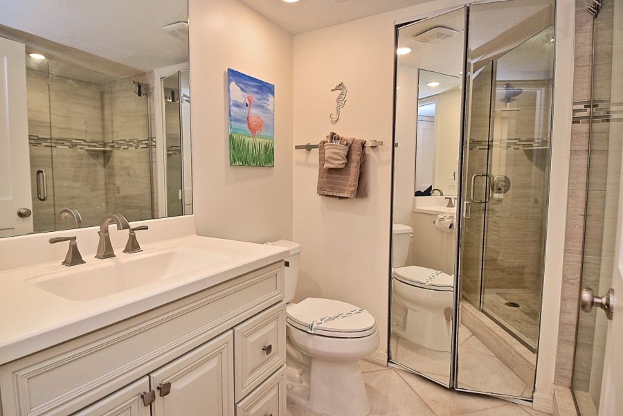 Primary bathroom with large walk in shower